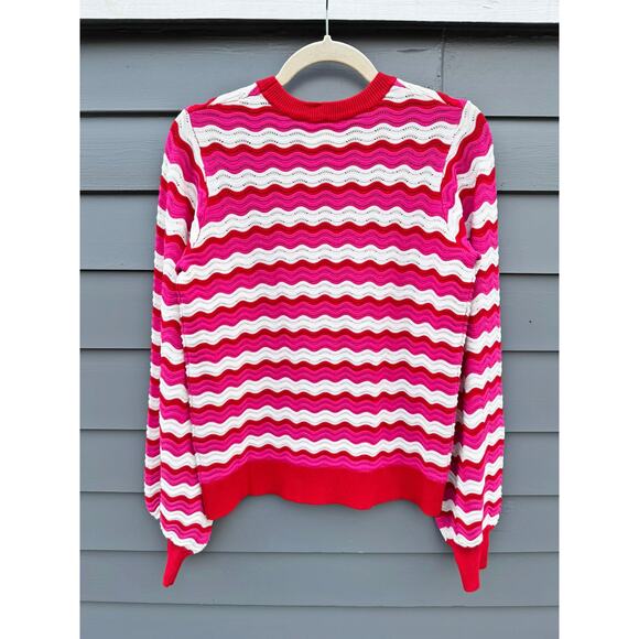 HYACINTH HOUSE Ruby Wavy Stripe Callie Crewneck sweater Medium M - Picture 8 of 8